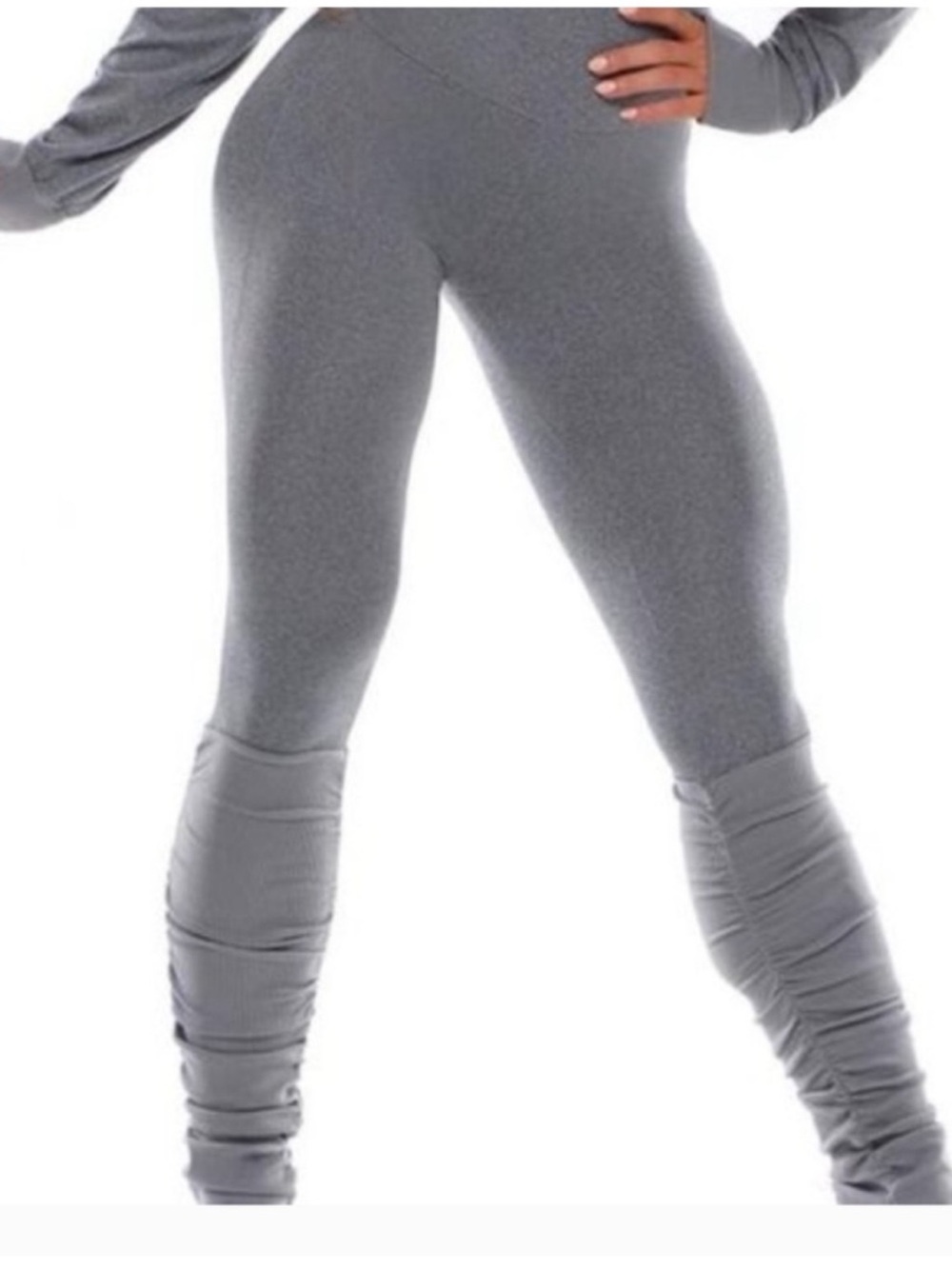 Bombshell Sportswear Gray Ruched Sock Leggings XS
